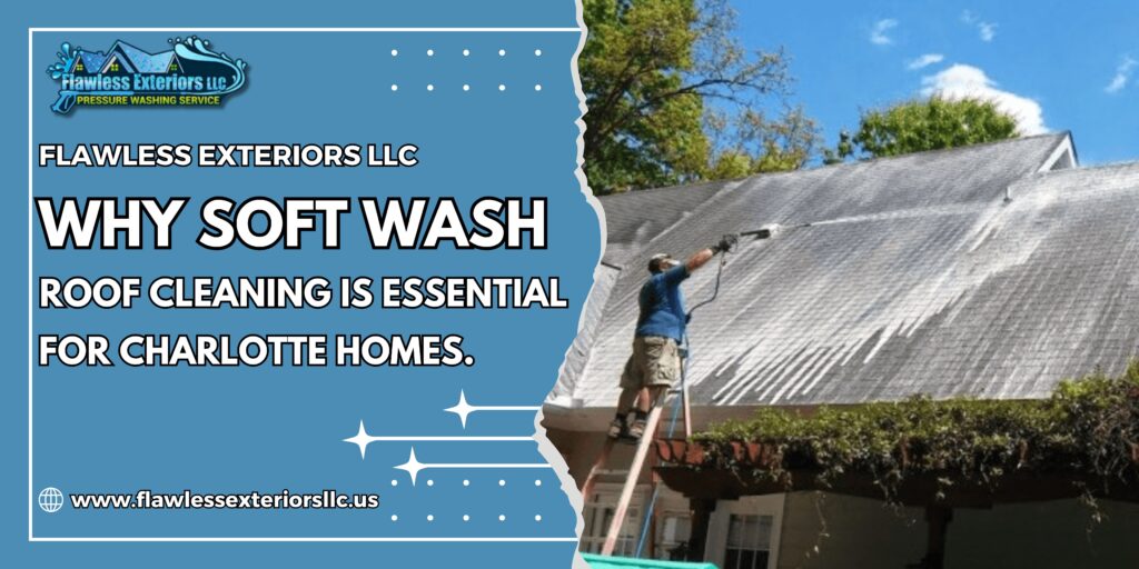 Soft wash roof cleaning